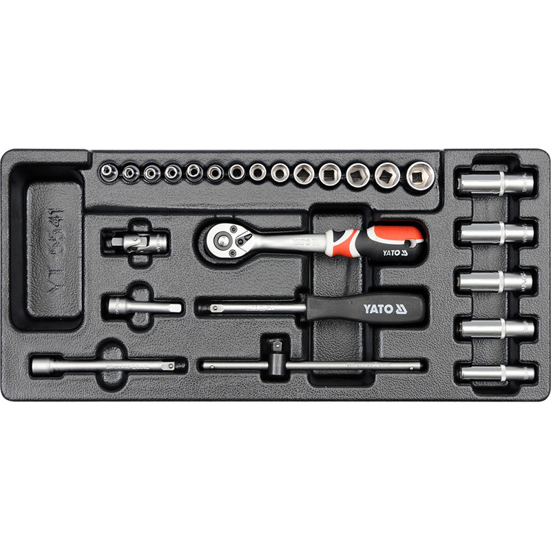 Pvc Tray With 25Pcs Socket Set 1/4 YT-5541 YATO