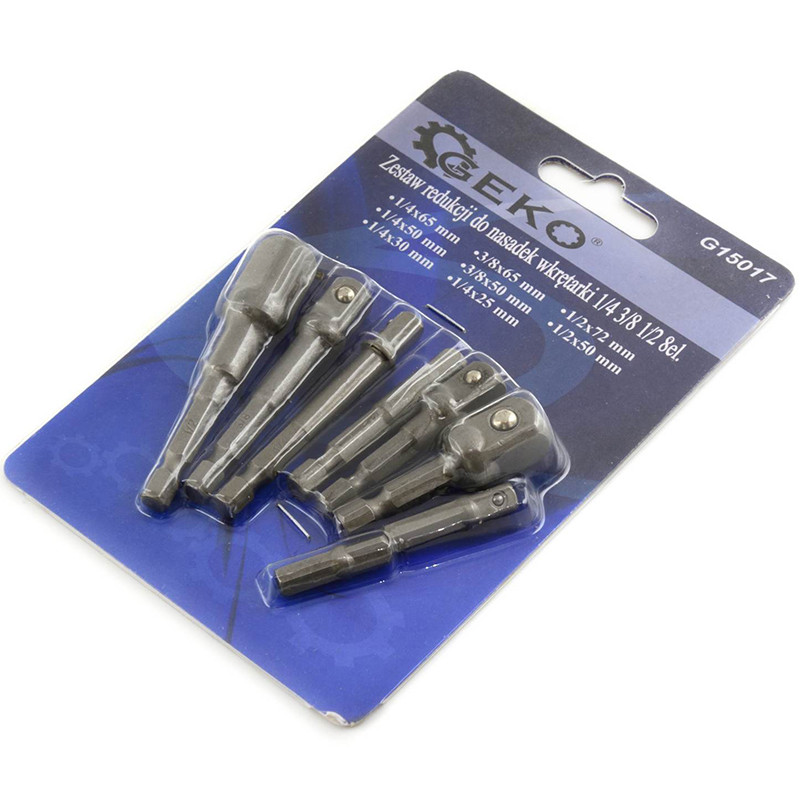 8pc Set Socket Bit Extension Hex Shank Geko