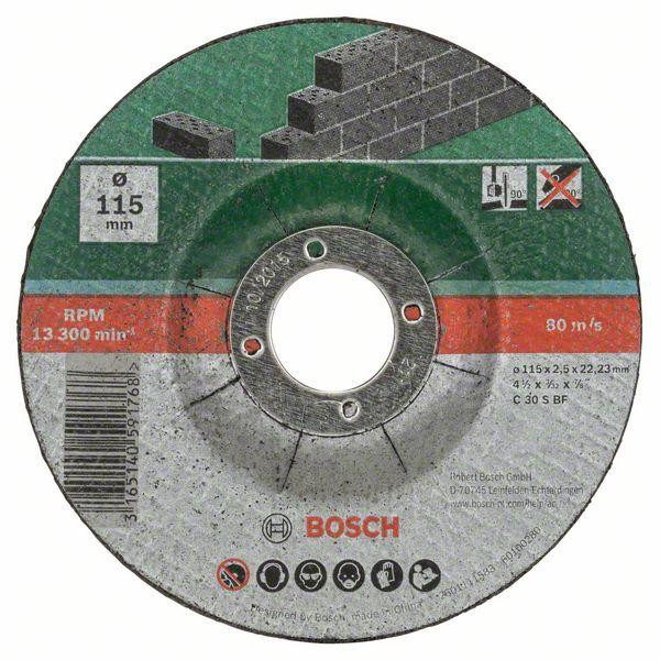 Griešanas disks, izliekts Akmenim,D=125mm,5gab, CUTTING DISC SET WITH DEPRESSED CENTRE FOR STONE (5 PCS.), 2609256335 BOSCH