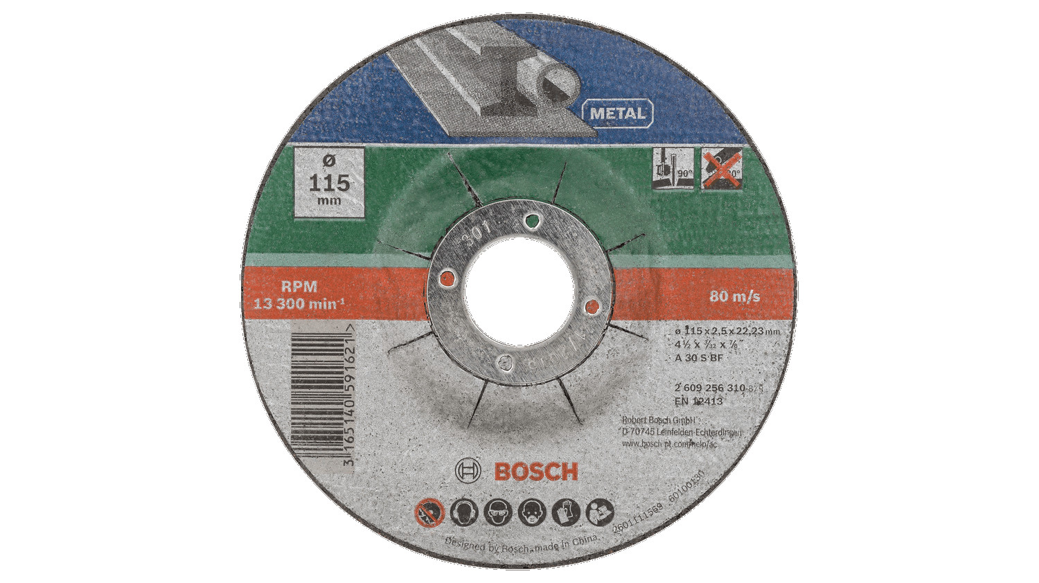 Cutting and Grinding Cutting Disc for Metal Depressed Centre Set 5 Pieces, 2609256332 BOSCH