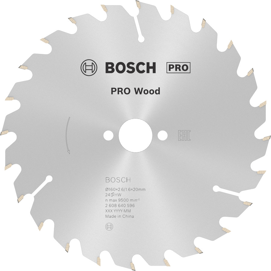 Ripzāģa disks 160x20/16mm Optiline Wood, Rokas ripzāģiem PRO WOOD RIPZĀĢA ASMENS, 2608640596, BOSCH