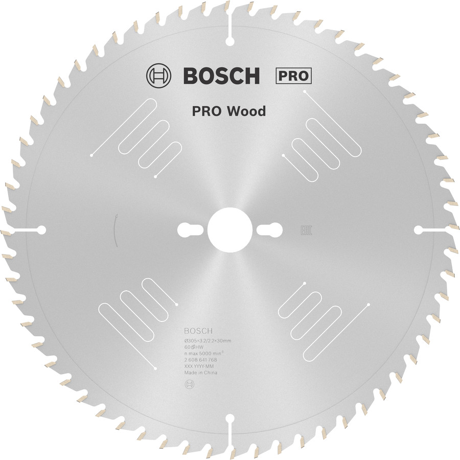 Ripāģa disks 305 x 30 x 3,2 mm, 60, Paneļzāģiem PRO WOOD RIPZĀĢA ASMENS, 2608641768, BOSCH