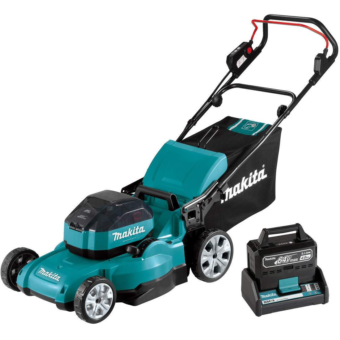 Akumuliatorinė vejapjovė 64V (1x4.0Ah) 48cm LM001JM101 MAKITA