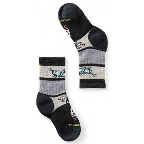 Zeķes Kids HIKE Full Cushion Garden Bugs Pattern Crew Socks, izmērs: M, Charcoal, 0196573059320 SMARTWOOL