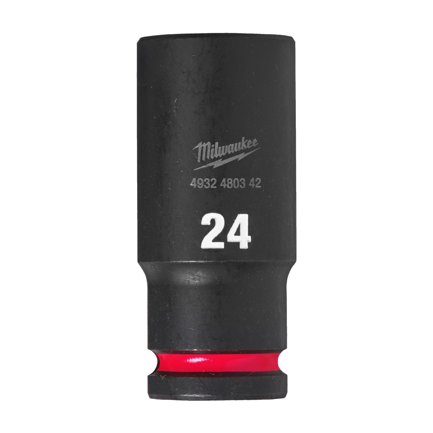 SHOCKWAVE™ IMPACT DUTY TRIECIENIZTURĪGAS UZGRIEŽŅU MUCIŅAS, 24 MM 1/2" IMPACT SOCKET DEEP - 1PC, 4932480342 MILWAUKEE