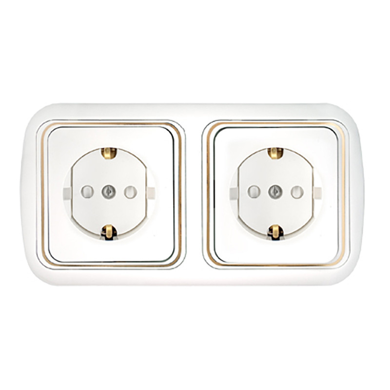 Socket HARMONY LUX, earthed, 2p., White, BYLECTRICA