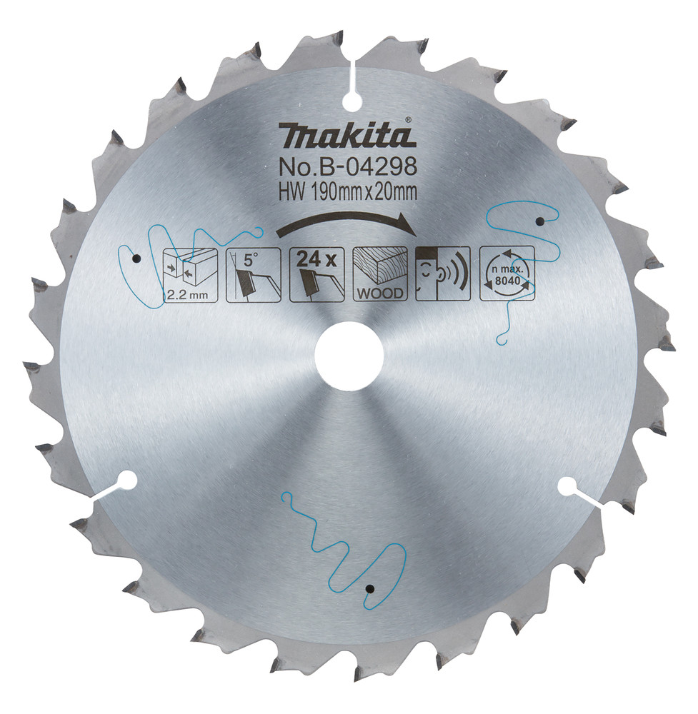 T.C.T. Zāģripa 190X2.2X20mm 5° T24, B-04298 MAKITA