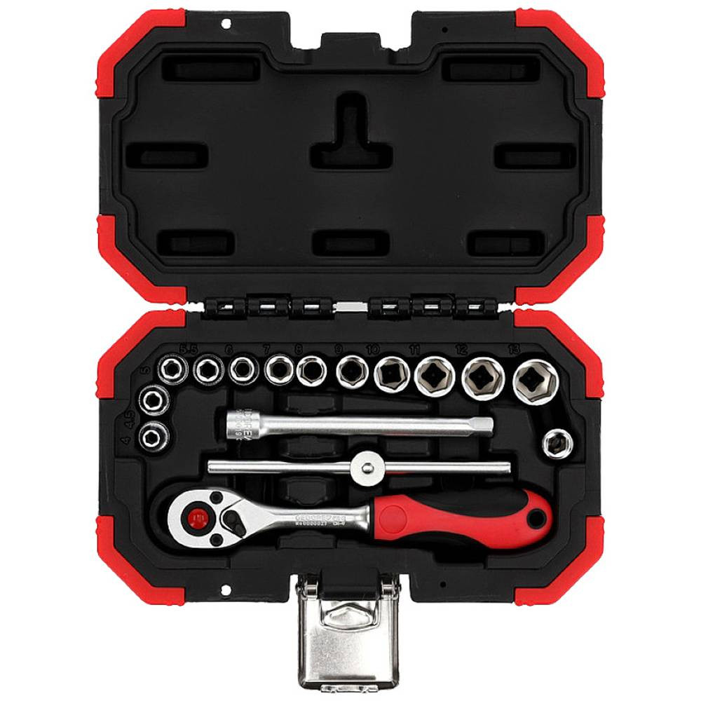 Muciņu komplekts ar atslēgu 1/4", SW4-13mm 16gab., 3300050 GEDORE