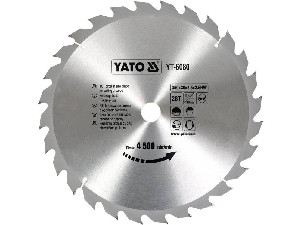 Tct Blade For Wood 350X28Tx30 Mm YT-6080 YATO