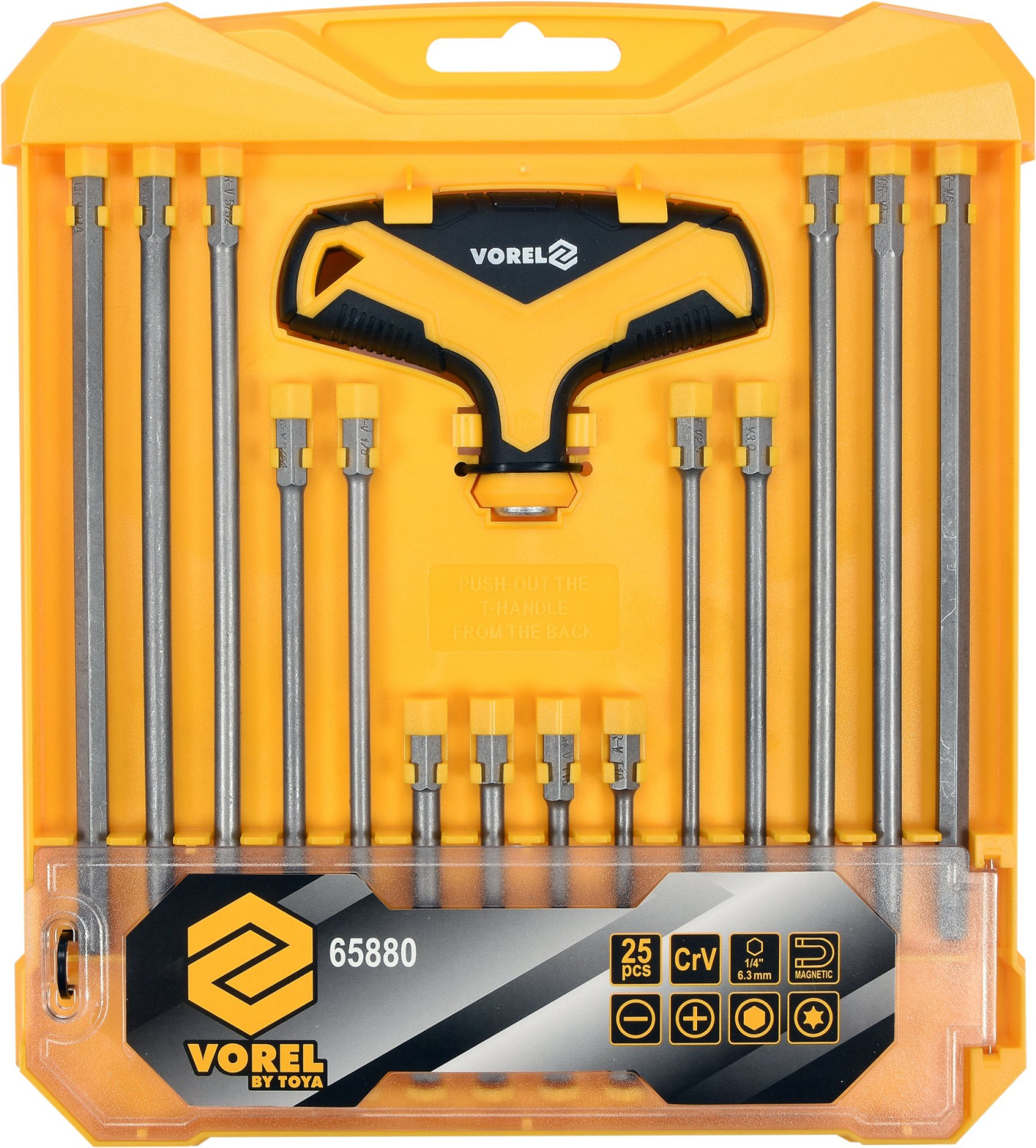 SCREWDRIVER W. BITS SET 25 PCS 65880 VOREL