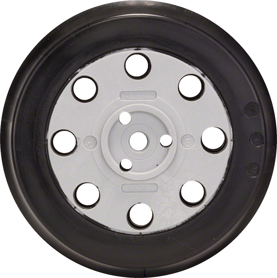 Gumijas slīpēšanas disks mīksts,  D 125 mm, 1 gab., Ekscentra slīpmašīnām SLĪPĒŠANAS PAMATNE AR 8 ATVERĒM, 2608601063, BOSCH