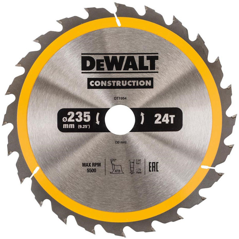 Zāģripa 235x30mmx40z; DT1955-QZ DEWALT