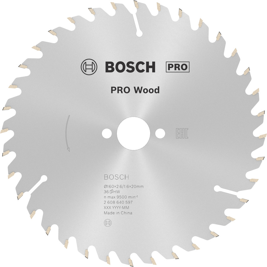 Ripzāģa disks 160x20/16mm Optiline Wood, Rokas ripzāģiem PRO WOOD RIPZĀĢA ASMENS, 2608640597, BOSCH