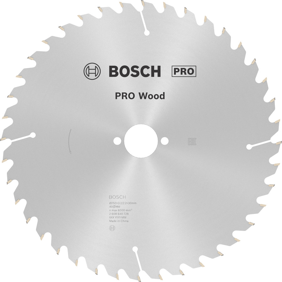 Ripzāģa disks 250x30mm Optiline Wood, Rokas ripzāģiem PRO WOOD RIPZĀĢA ASMENS, 2608640728, BOSCH