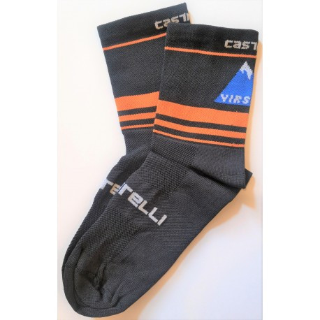 Zeķes VIRSOTNE 9cm, izmērs: XXL, Dark Orange/Black, 8033685430550 CASTELLI