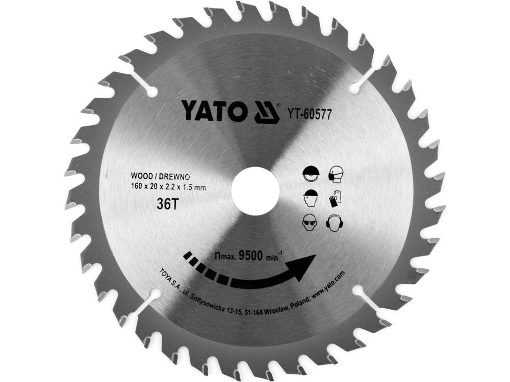 Pjūklo diskas medienai e 160X20mm 36T YT-60577 YATO