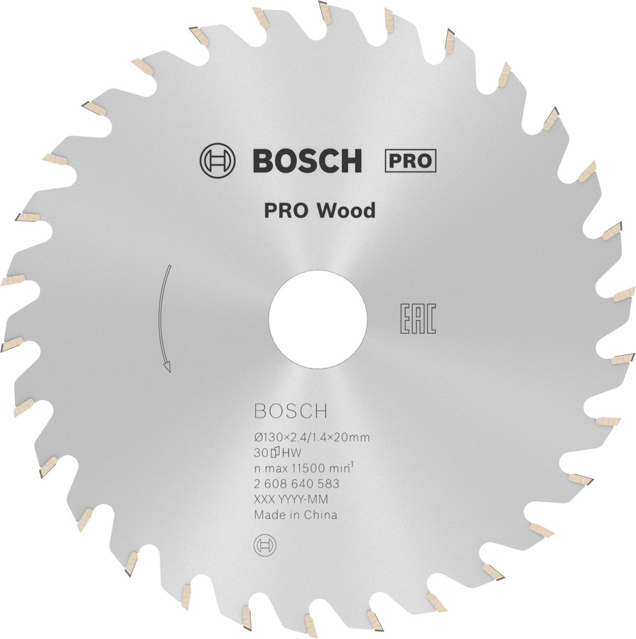 Ripzāģa disks 130x16mm Optiline Wood, Rokas ripzāģiem PRO WOOD RIPZĀĢA ASMENS, 2608640583, BOSCH