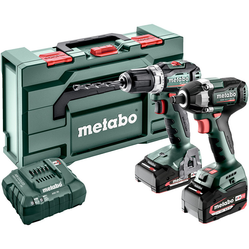 Tööriistakomplekt COMBO 18V 2.9.2 (BS 18 L BL + SSW 300); 1x5,2Ah, 1x2Ah, METABOX; 685202000 METABO