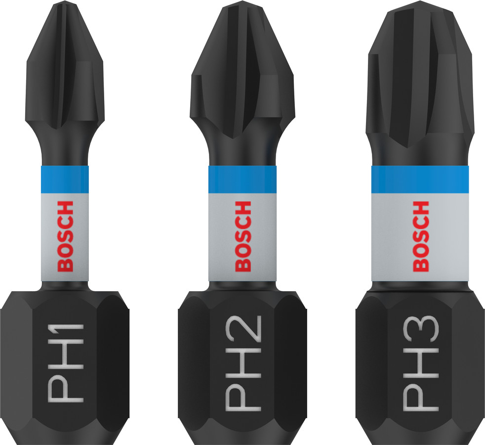 Skrūvgrieža uzg.PH1/2/3 3 gab./ Impact L= 25, Tiecienskrūvgriežiem, akumulatoru skrūvgriežiem PRO IMPACT PH SKRŪVGRIEŽA UZGALIS, 2608522470, BOSCH