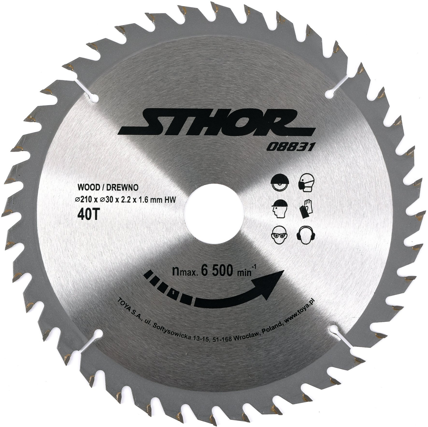 TCT BLADE FOR WOOD D210 T40 d30 08831 STHOR