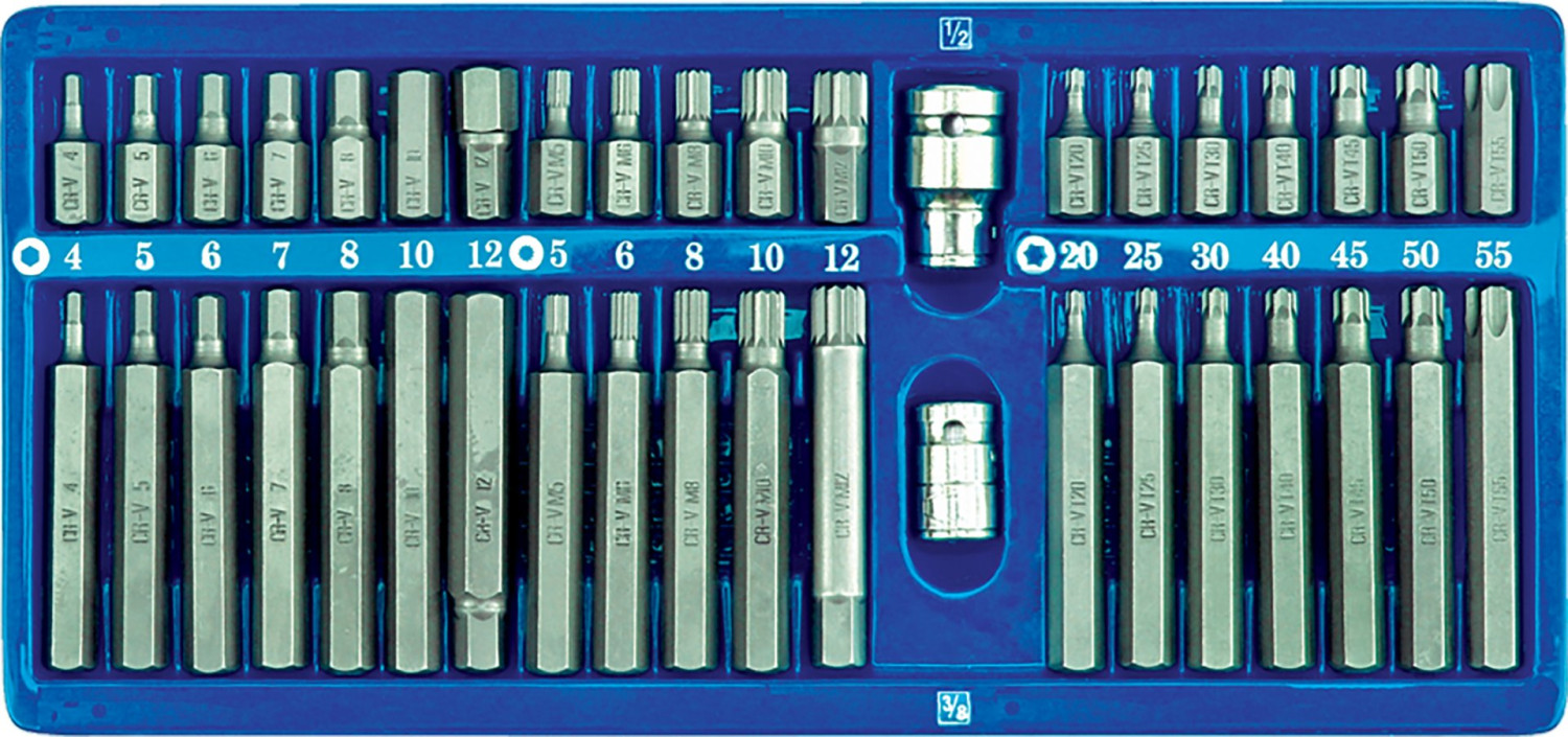 SCREWDRIVER BIT HEX,TORX,SPLINE 40PCS 66400 VOREL