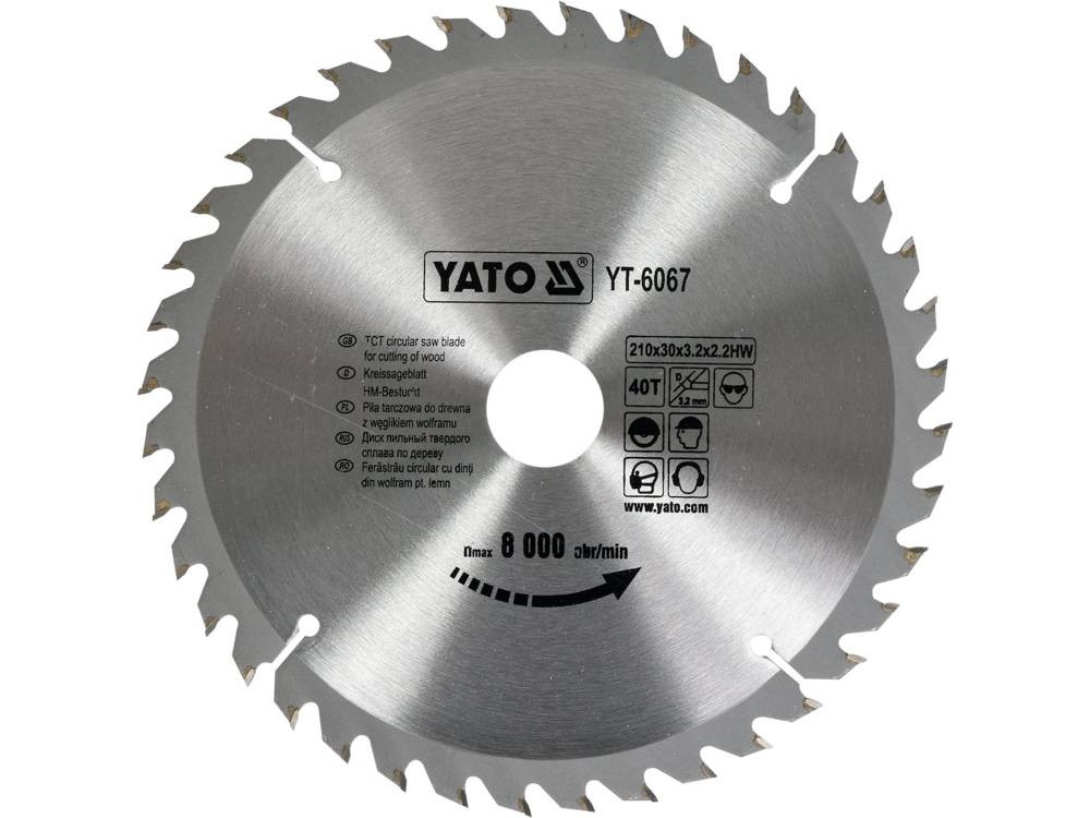 Tct Blade For Wood 210X40Tx30Mm YT-6067 YATO