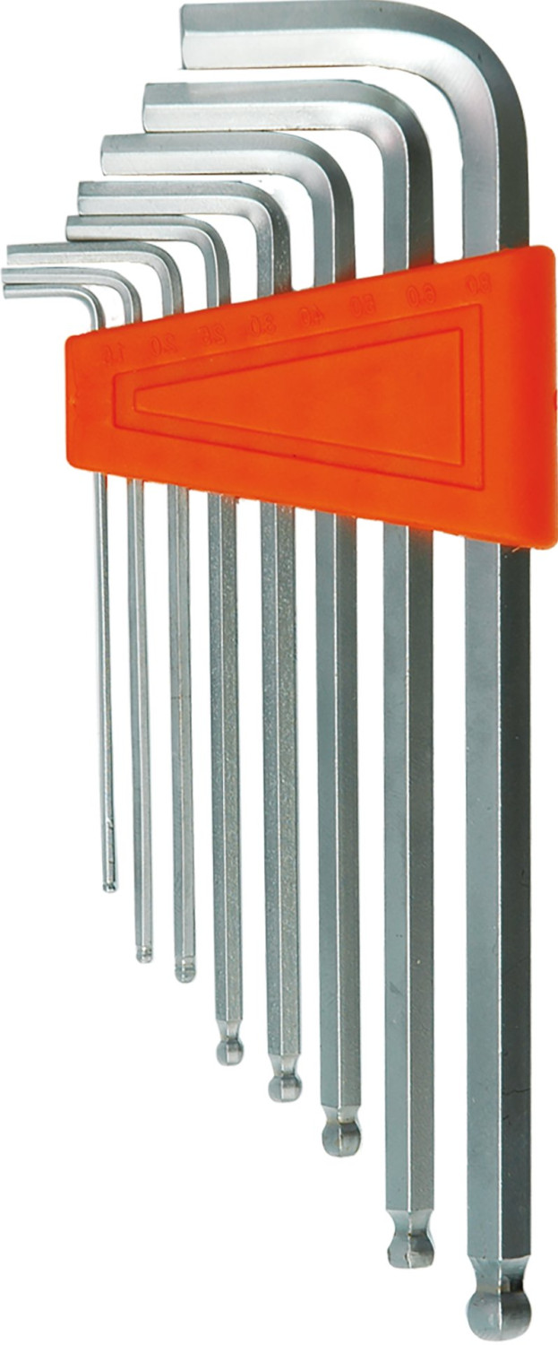 HEX KEY W. BALL SET 8PCS 1.5-8MM CrV 56473 VOREL