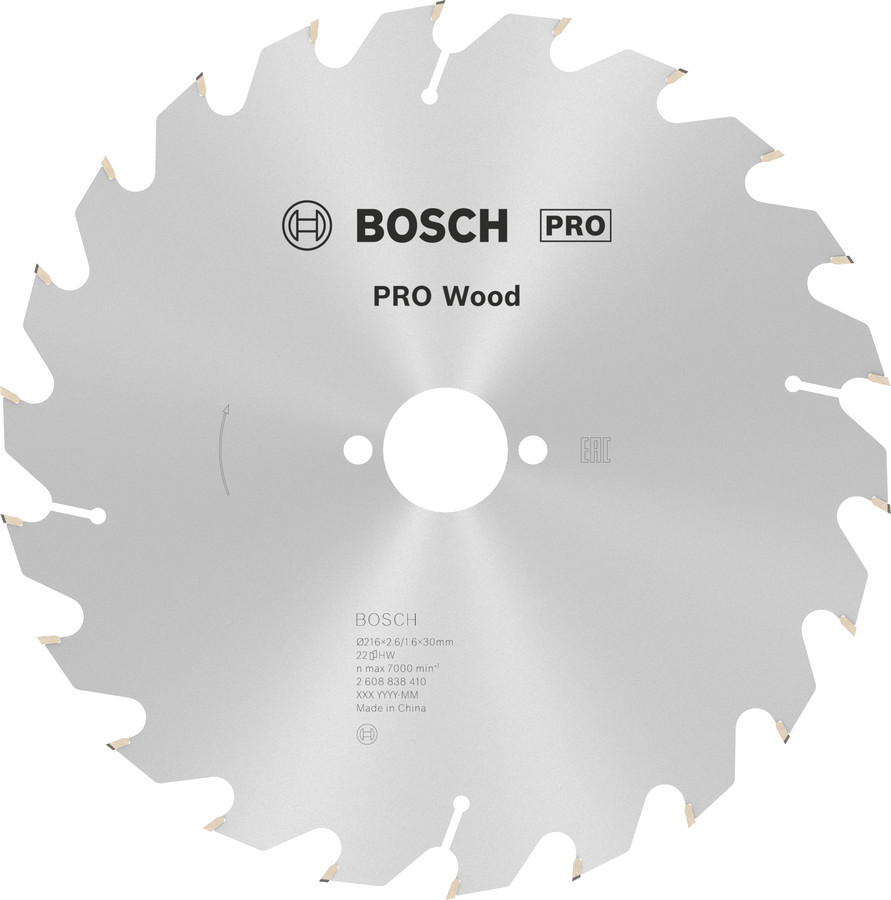 Ripzāģa disks 216x30 mm Optiline Wood Z22, Galda zāģiem PRO WOOD RIPZĀĢA ASMENS, 2608838410, BOSCH