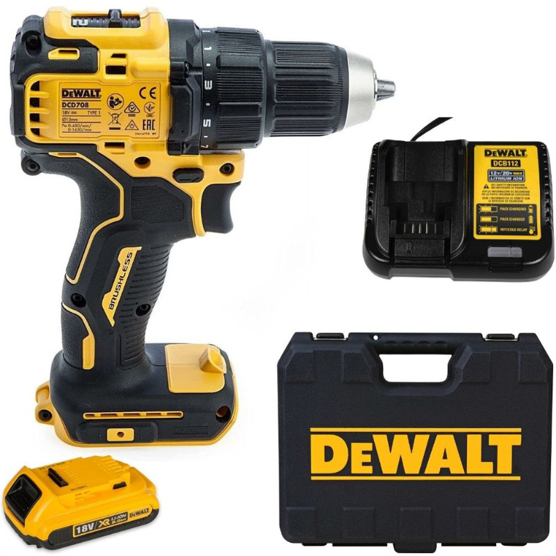 Treicienubjmašīna 18V, XR, DD, 1x2Ah; DCD708D1-QW DeWALT