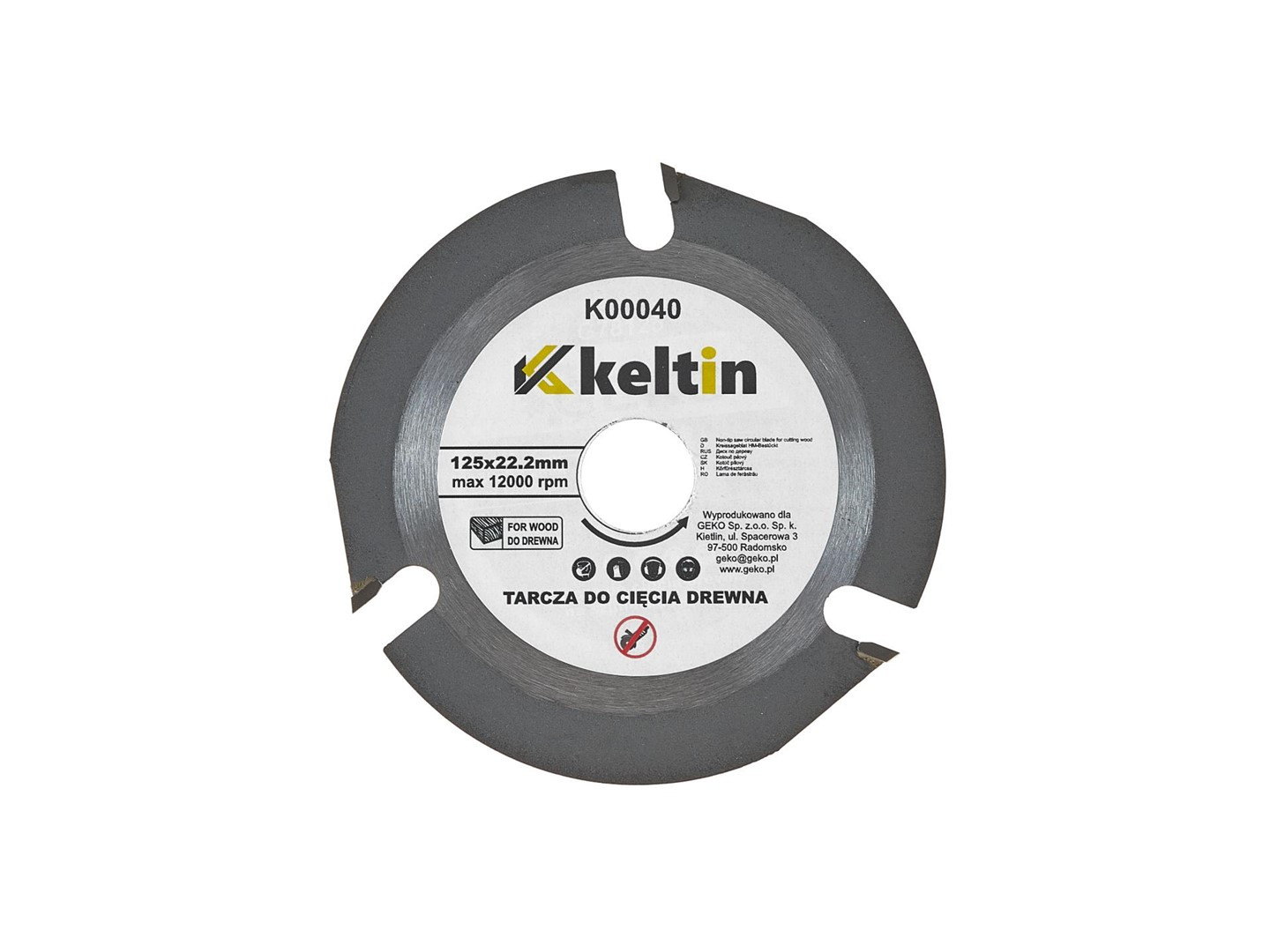 Koka zāģa disks, 125mm Mn65 tērauds, K00040, Keltin