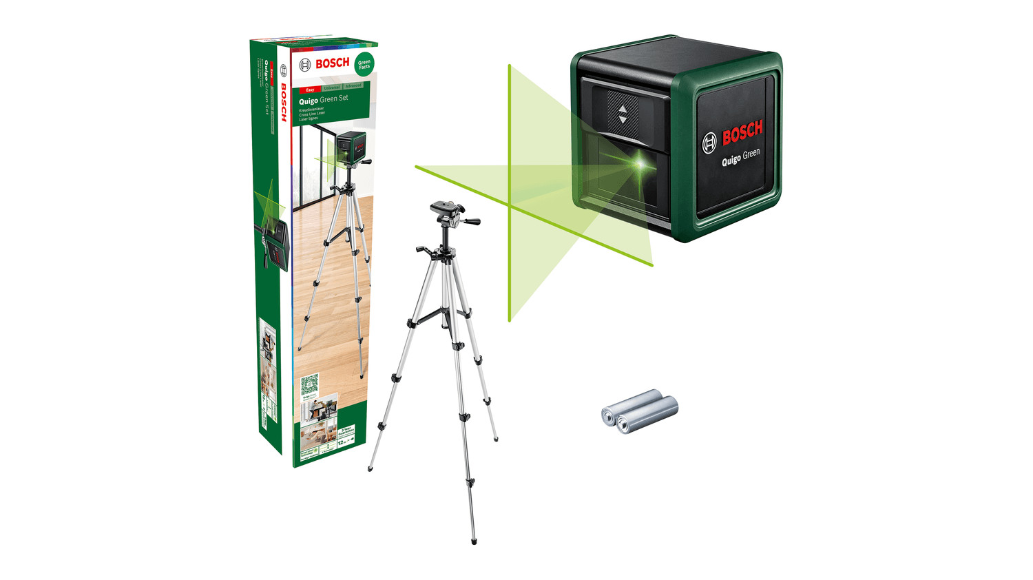 Krustlīniju lāzers Quigo Green komplekts, 0603663C04 BOSCH