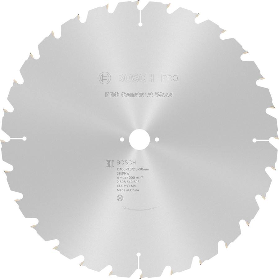 Ripāģa disks 400x30mm Construct wood top 28, Galda zāģiem PRO CONSTRUCT WOOD RIPZĀĢA ASMENS, 2608640693, BOSCH