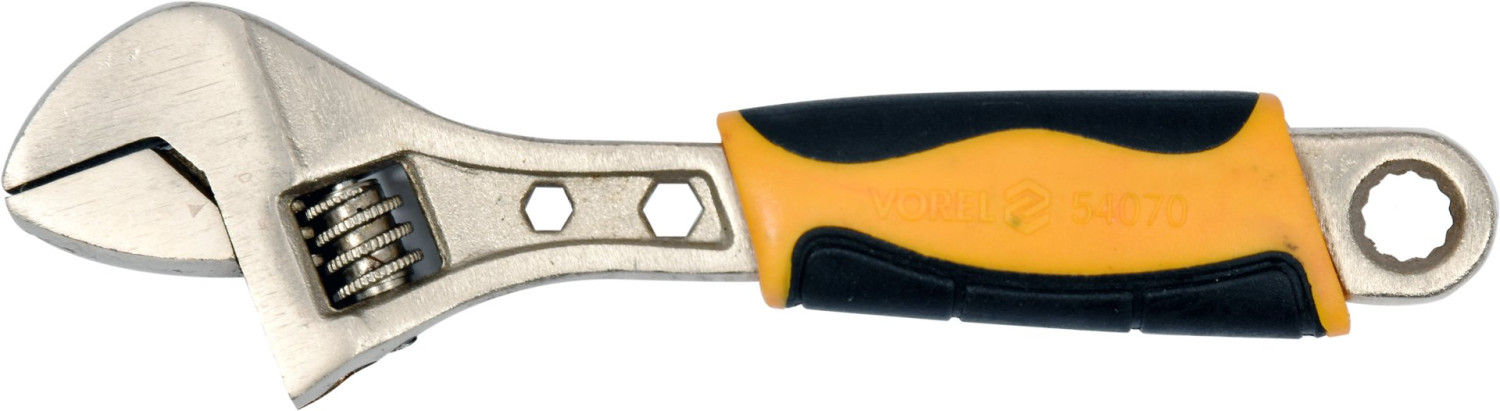 ADJUSTABLE WRENCH 150MM W/PLASTIC HANDLE 54070 VOREL