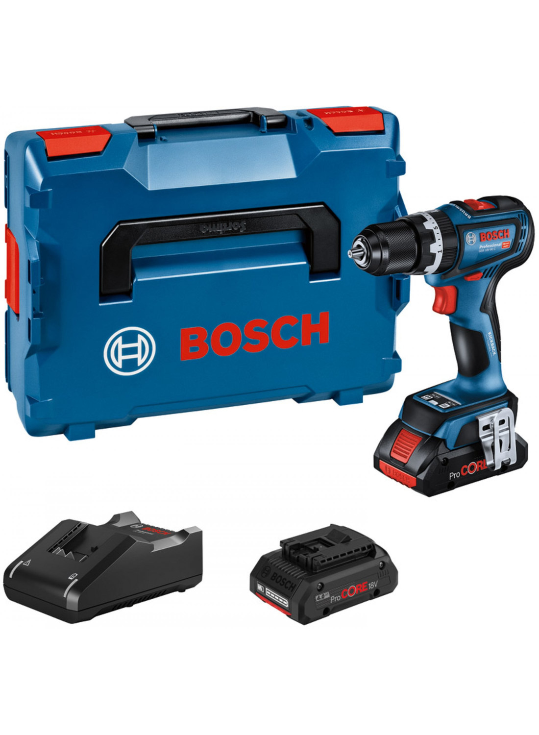 Аккумуляторная ударная дрель GSB 18V-90 C 18V (2x4.0Ah ProCORE) 06019K6105 BOSCH