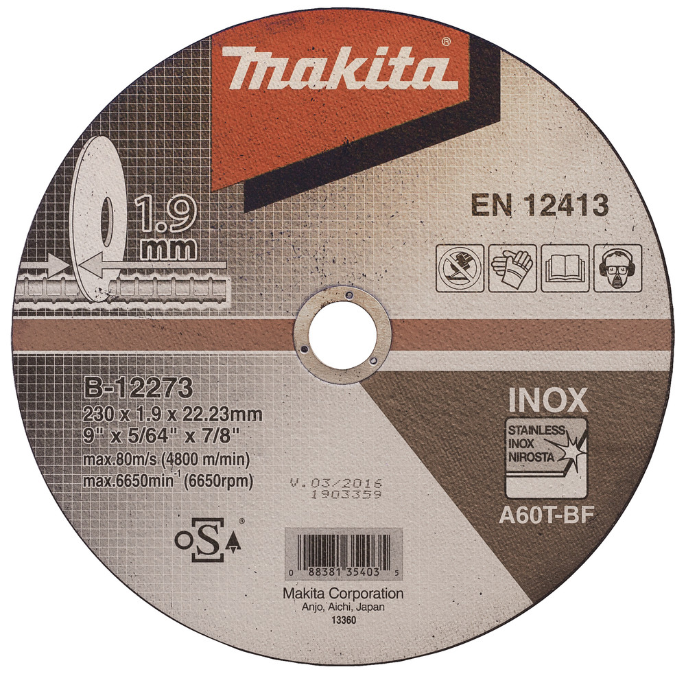 Lõikeketas 230x1,9mm Inox/teras RST B-12273 MAKITA