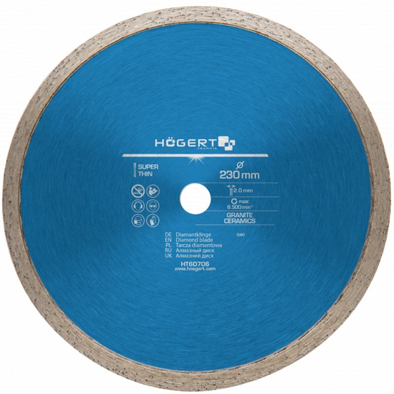 Deimantinis pjovimo diskas 230 mm; HT6D706 HOGERT