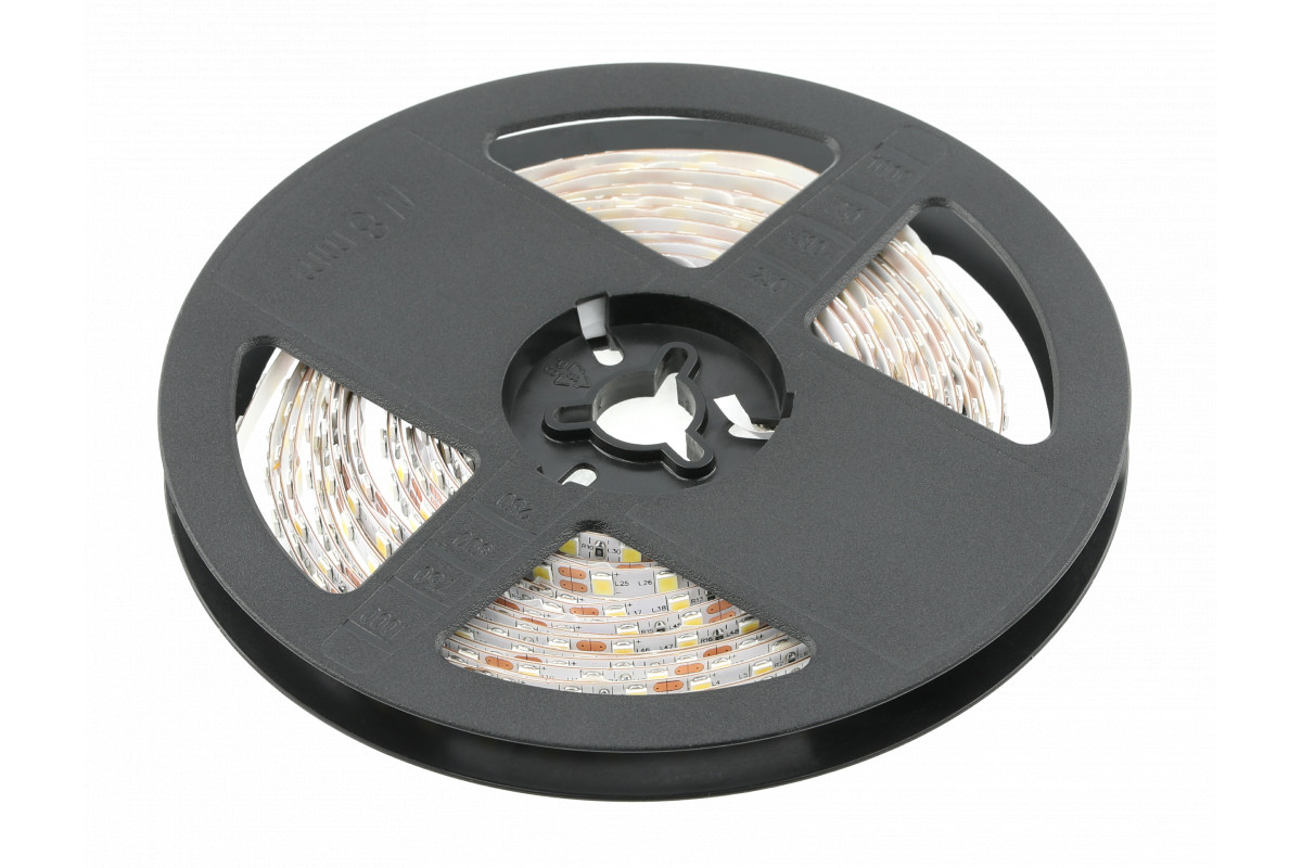 LED lente, 3014, 1200 LED, 5m Rullis 10,6W/M, 1300lm/M, 12V, 240LED/M, 4000K Neitrāli Balta, IP20, 1,25cm LD-3014-1200-20-NE4 GTV