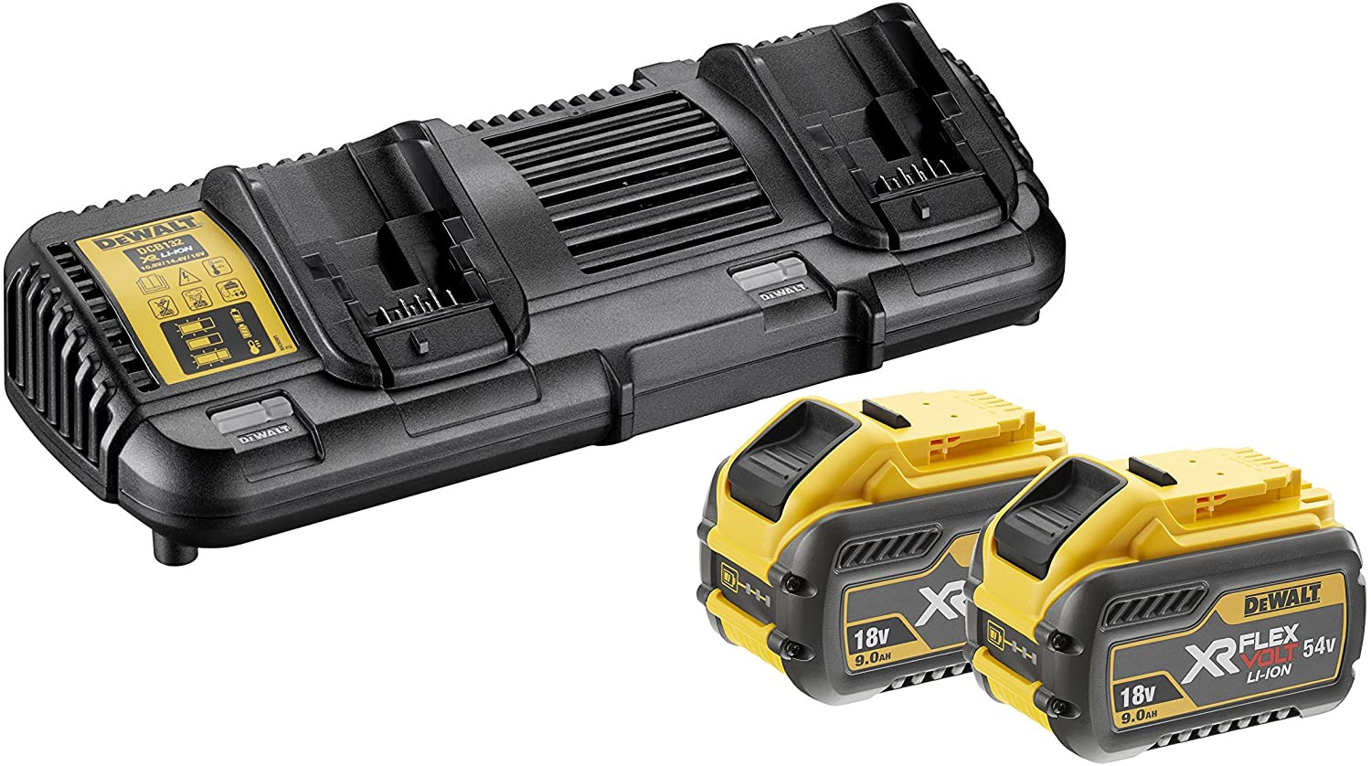 Akumulatori un lādētājs 10.8-18V (2x9.0Ah) FlexVolt DCB132X2-QW DEWALT