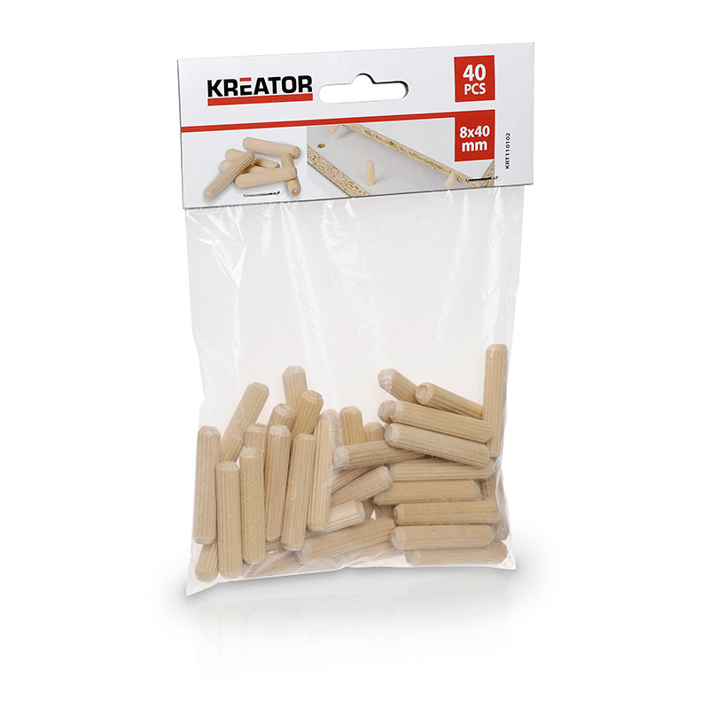 Wooden dowels 8x40mm (40pcs.) Kreator