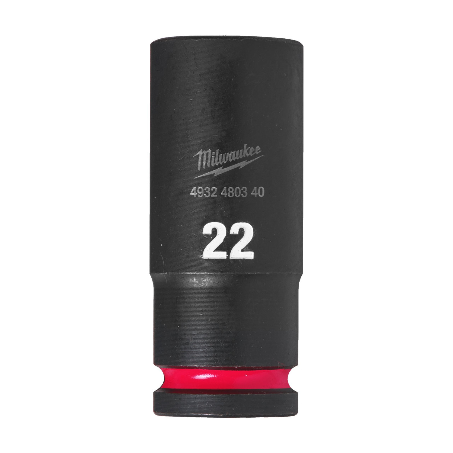 SHOCKWAVE™ IMPACT DUTY TRIECIENIZTURĪGAS UZGRIEŽŅU MUCIŅAS, 22 MM 1/2" IMPACT SOCKET DEEP - 1PC, 4932480340 MILWAUKEE