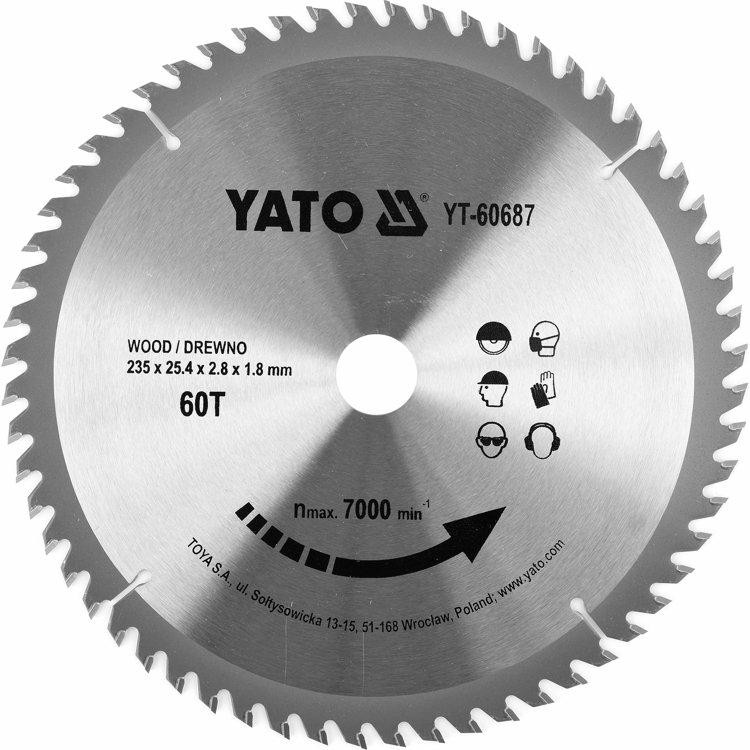 Tct Blade For Wood 235X60Tx25, 4Mm YT-60687 YATO