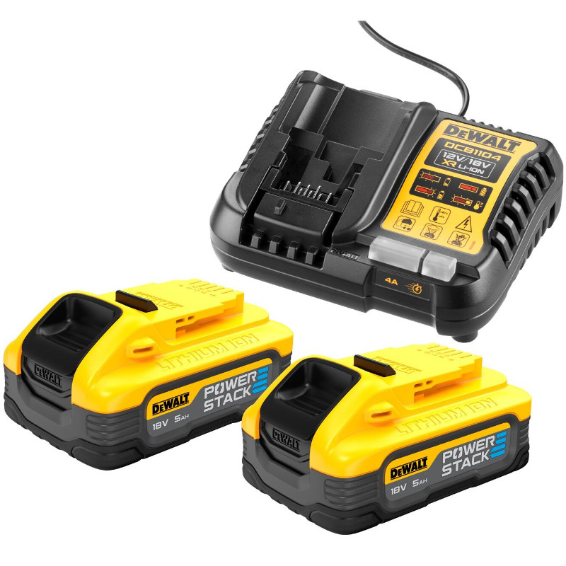 Aku ja laadija komplekt DCB1104, 2x5Ah, POWERSTACK, DCB1104H2-QW DEWALT