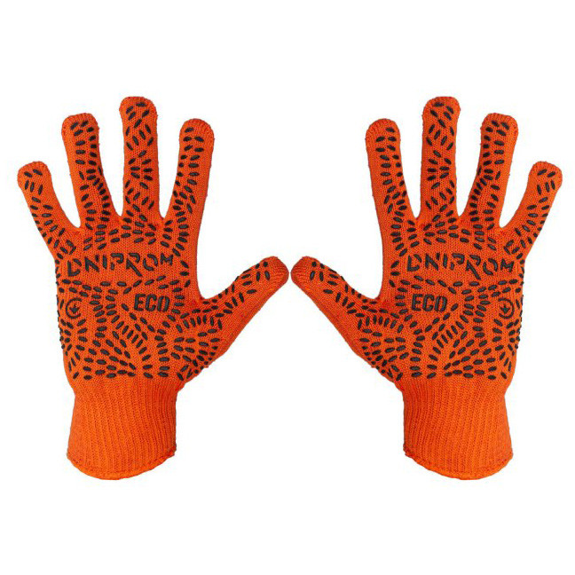 Work gloves with one-sided PVC dots, knitted, 10 DNIPRO-M