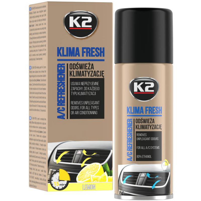 Kondicioniera tīrīšanas līdzeklis KLIMA FRESH LEMON 150ml, K222 K2