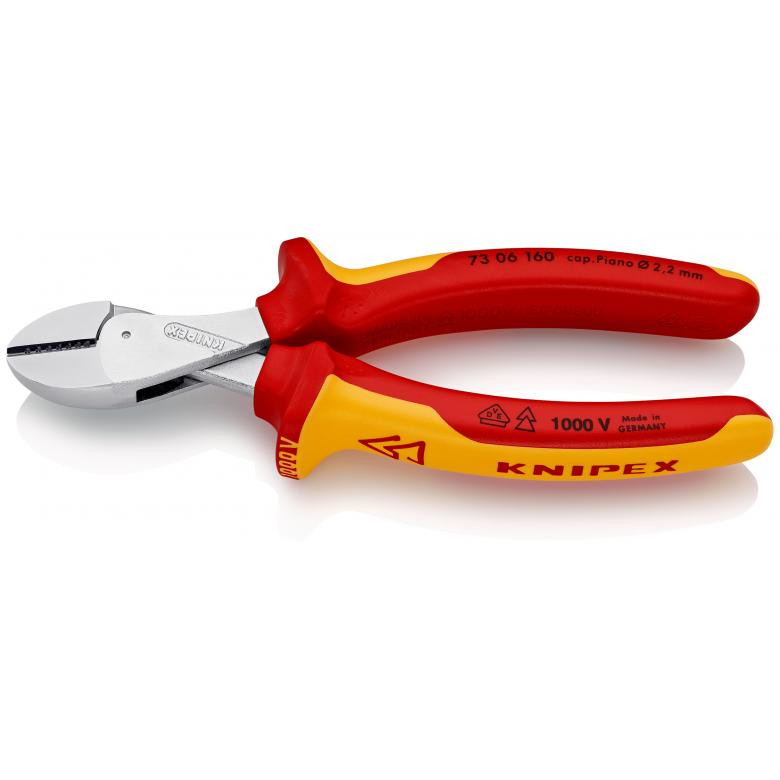 Žnyplės X-Cut nuo 160 mm iki D12 mm, VDE, Knipex