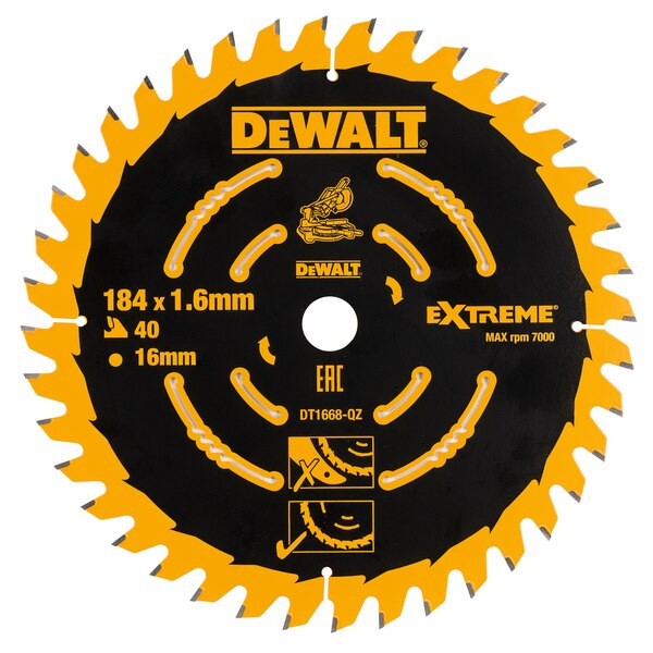 Zāģripa EXTREME kokam 184x16x40T DT1668-QZ DEWALT