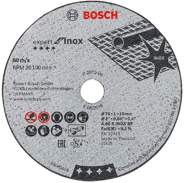 Griešanas ripas 76x10x1.0mm INOX GWS 12V-76, 5gab. 2608601520 BOSCH