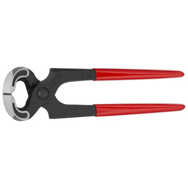 CARPENTERS' PINCERS BLACK ATRAMENTIZED, HEAD POLISHED, HANDLES PLASTIC COATED, 5001160SB KNIPEX