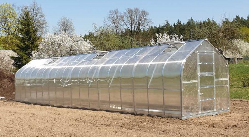 Siltumnīca KLASIKA STANDART 30 - 2,5 x 12m - 4mm polikarbonāta 4779037490554 KLASIKA GREENHOUSE