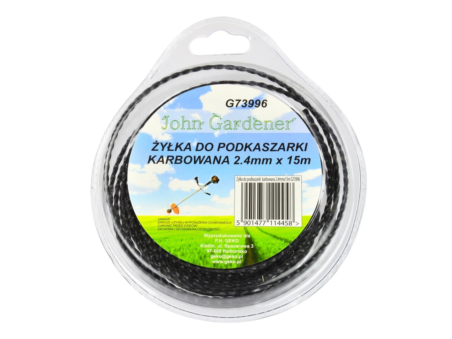 Corrugated nylon line 2.4mm*15m black G73996 John Gardener